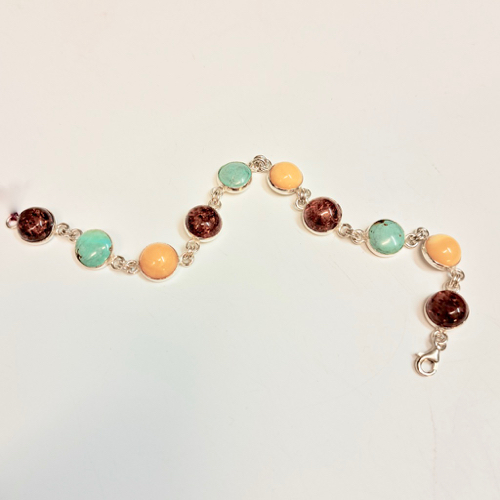 HWG-2320 Bracelet, Amber and TQ $95 at Hunter Wolff Gallery